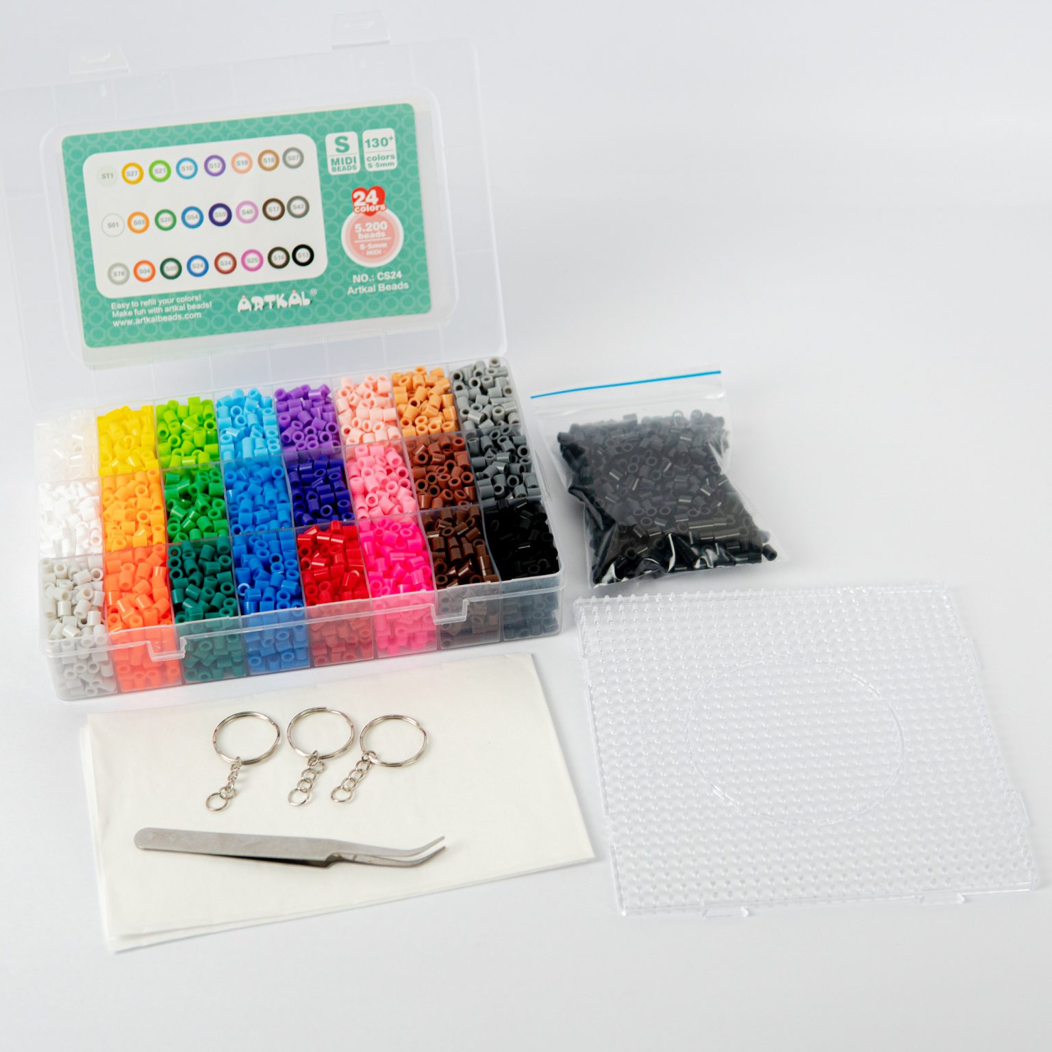 Kit Medio Hama Beads – 5.700 mostacillas, 24 colores MIDI 5 mm ...